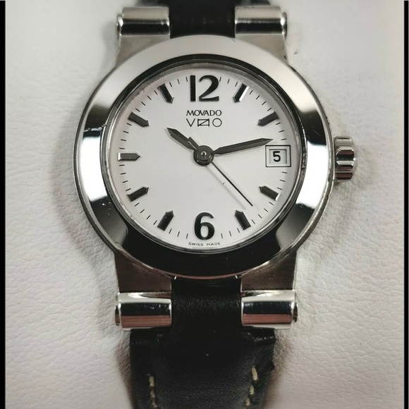 Movado Vizio Sport Stainless Steel Black Leather